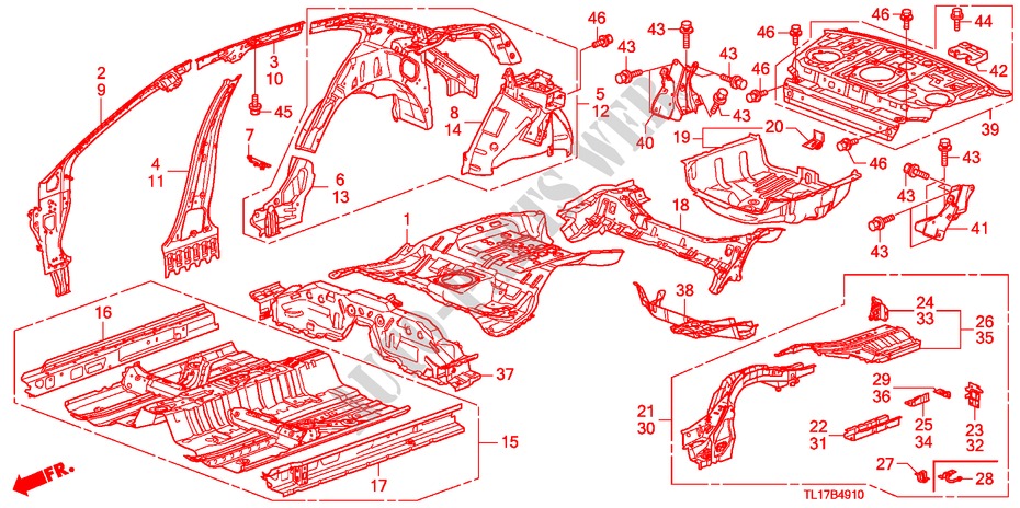 PISO/PANELES INTERIORES para Honda ACCORD 2.2 ES-GT 4 Puertas 6 velocidades manual 2009