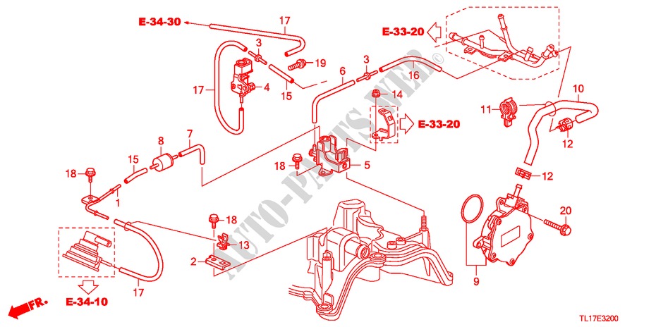 TUBERIA DE INSTALACION/BOMBA DE VACIO(DIESEL) para Honda ACCORD 2.2 EXECUTIVE 4 Puertas 6 velocidades manual 2009