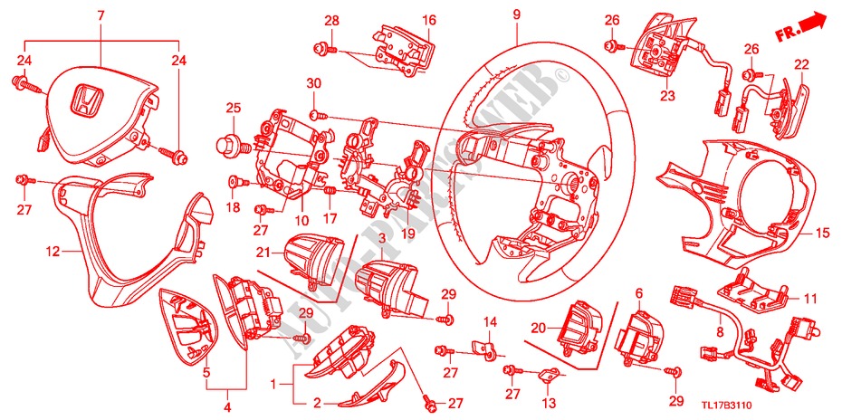 VOLANTE DE DIRECCION(SRS) para Honda ACCORD 2.2 EXECUTIVE 4 Puertas 6 velocidades manual 2009