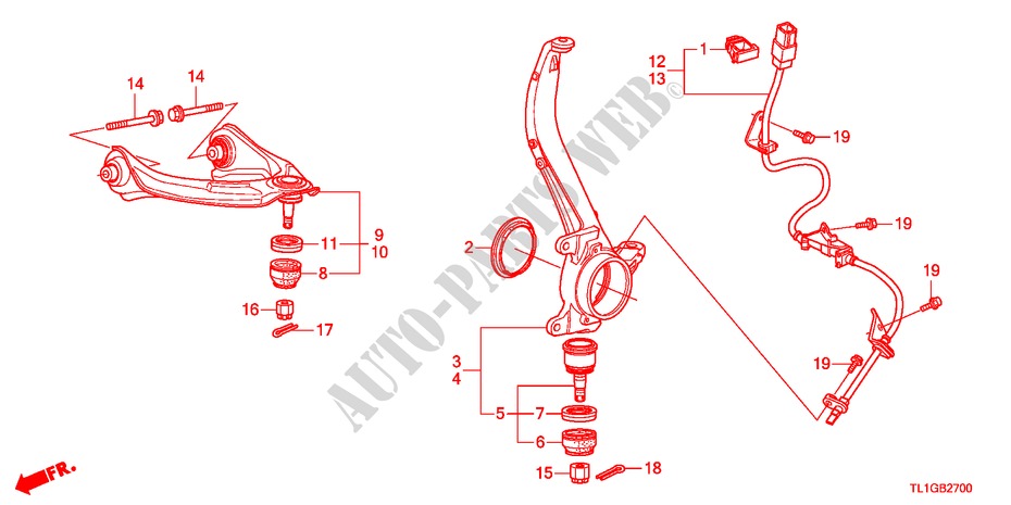 ARTICULACION DELANTERA para Honda ACCORD 2.0 EXECUTIVE 4 Puertas 5 velocidades automática 2012