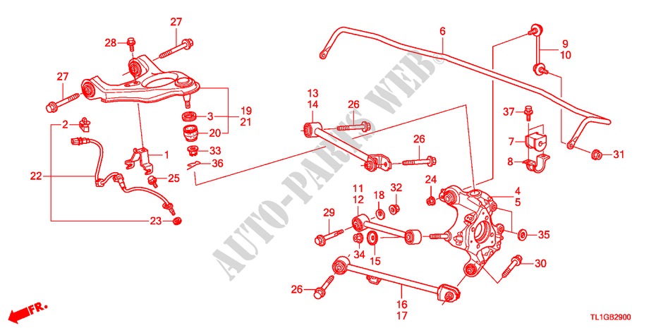 ARTICULACION TRASERA para Honda ACCORD 2.0 EXECUTIVE 4 Puertas 5 velocidades automática 2012