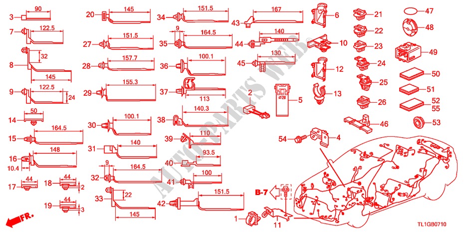 BANDA DE JUEGO DE CABLES/SOPORTE(LH) para Honda ACCORD 2.2 EXECUTIVE 4 Puertas 5 velocidades automática 2012