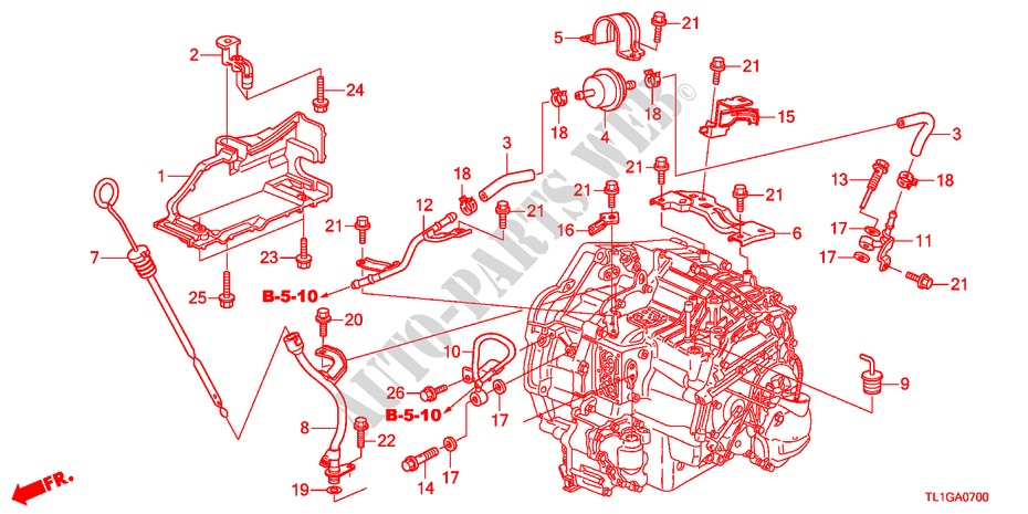 INDICADOR NIVEL ACEITE/TUBERIA ATF(1) para Honda ACCORD 2.0 EXECUTIVE 4 Puertas 5 velocidades automática 2012