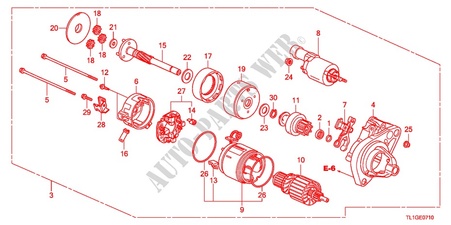 MOTOR DE ARRANQUE(DENSO)(2.0L) para Honda ACCORD 2.0 EXECUTIVE 4 Puertas 5 velocidades automática 2012