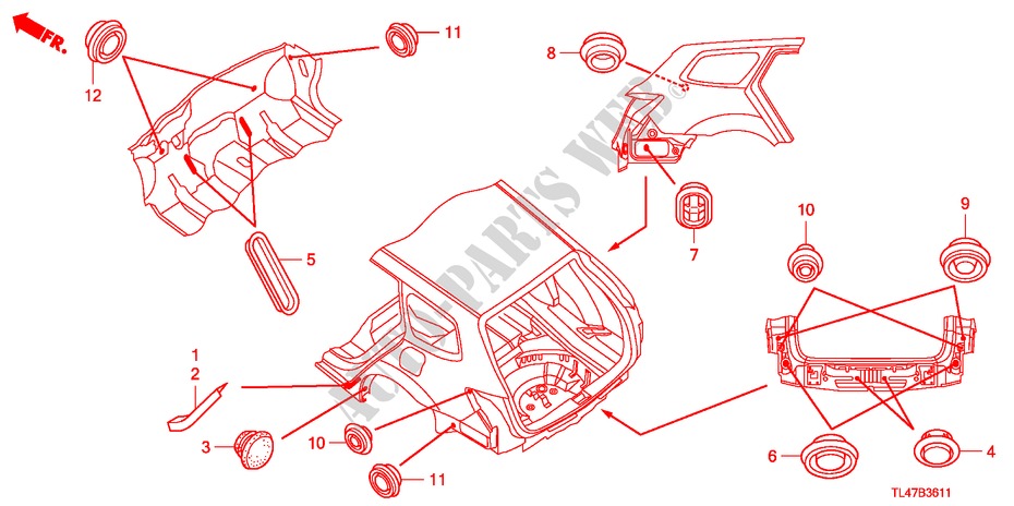 ANILLO(TRASERO) para Honda ACCORD TOURER 2.2 ES-GT 5 Puertas 6 velocidades manual 2009