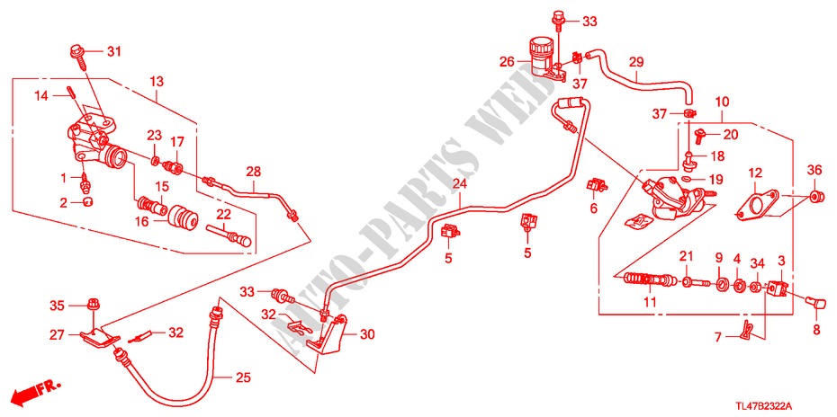 CILINDRO MAESTRO EMBRAGUE (DIESEL) (LH) para Honda ACCORD TOURER 2.2 EXECUTIVE 5 Puertas 6 velocidades manual 2009