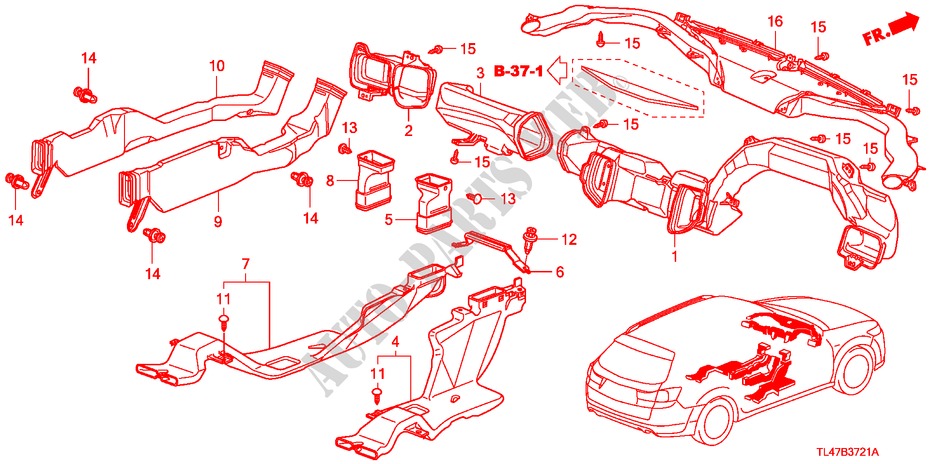 CONDUCTO(RH) para Honda ACCORD TOURER 2.2 ES-GT 5 Puertas 6 velocidades manual 2009