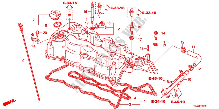CUBIERTA CULATA CILINDRO (DIESEL) para Honda ACCORD TOURER 2.2 ES-GT 5 Puertas 6 velocidades manual 2009