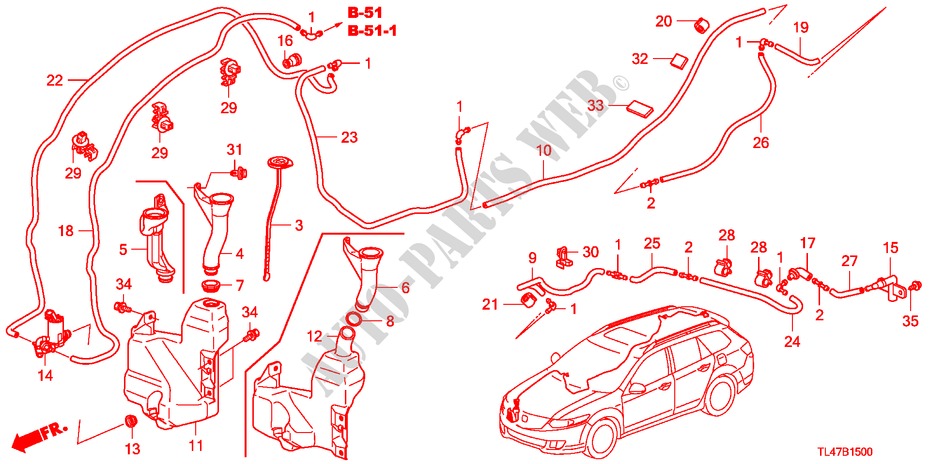 LAVAPARABRISAS para Honda ACCORD TOURER 2.2 ELEGANCE 5 Puertas 6 velocidades manual 2009