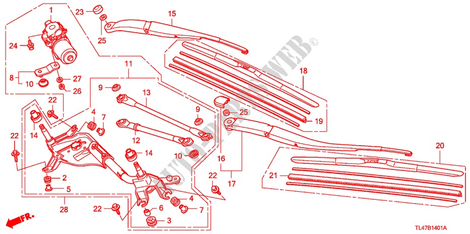 LIMPIAPARABRISAS (RH) para Honda ACCORD TOURER 2.2 ES-GT 5 Puertas 6 velocidades manual 2009