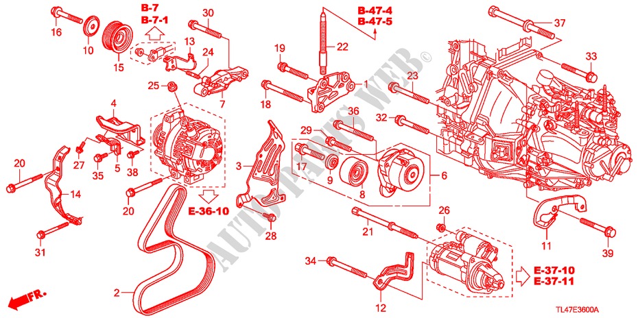 MENSULA DE MOTOR (DIESEL) para Honda ACCORD TOURER 2.2 ES-GT 5 Puertas 6 velocidades manual 2009