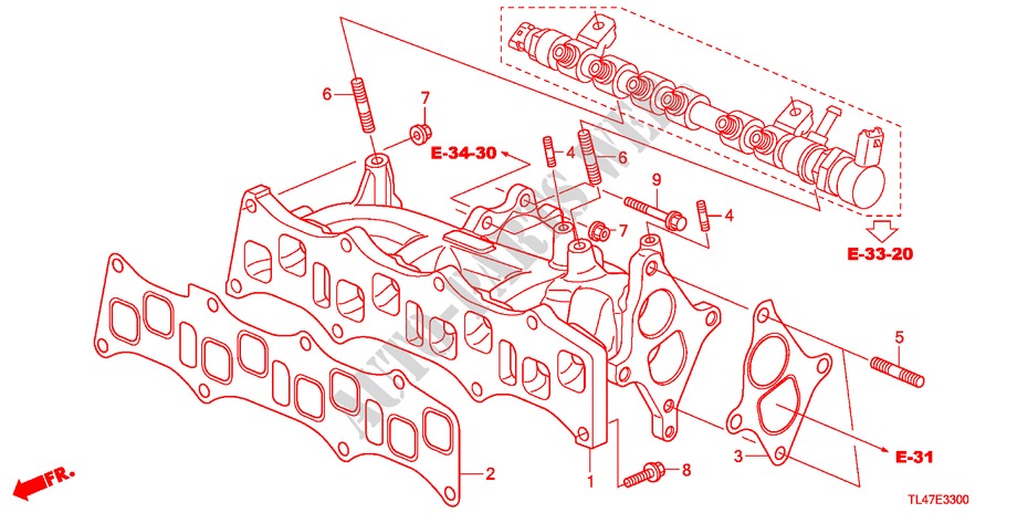 MULTIPLE DE ADMISION(DIESEL) para Honda ACCORD TOURER 2.2 ES-GT 5 Puertas 6 velocidades manual 2009