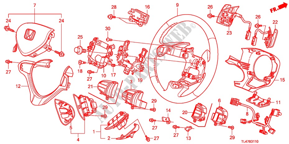 VOLANTE DE DIRECCION(SRS) para Honda ACCORD TOURER 2.0 EXECUTIVE 5 Puertas 6 velocidades manual 2009