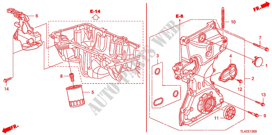 BOMBA DE ACEITE(2.0L) para Honda ACCORD TOURER 2.0 SE 5 Puertas 6 velocidades manual 2011