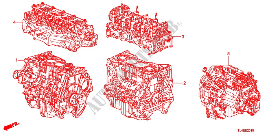 CONJ. DE MOTOR/ENS. DE TRANSMISION para Honda ACCORD TOURER 2.4 EXECUTIVE 5 Puertas 6 velocidades manual 2010