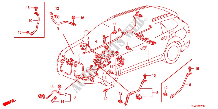 CONJUNTO DE ALAMBRES(1)(LH) para Honda ACCORD TOURER 2.4 EXECUTIVE 5 Puertas 6 velocidades manual 2010