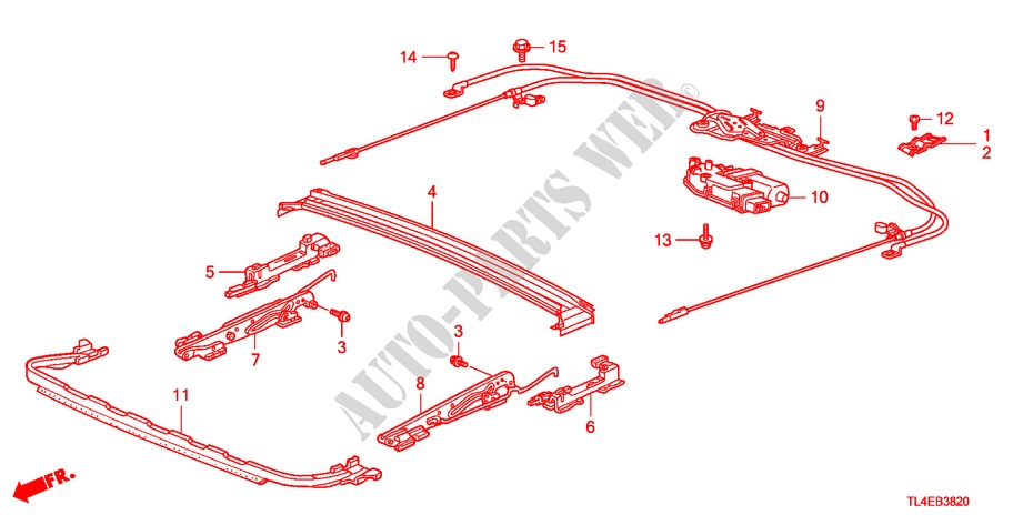 DESLIZANTES DE TECHO para Honda ACCORD TOURER 2.4 EXECUTIVE 5 Puertas 6 velocidades manual 2010