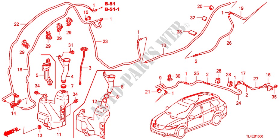 LAVAPARABRISAS para Honda ACCORD TOURER 2.4 EXECUTIVE 5 Puertas 6 velocidades manual 2010