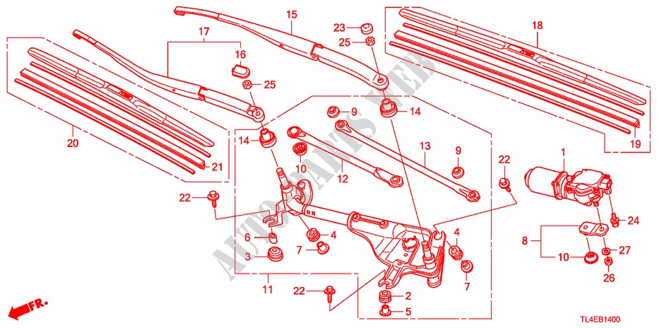 LIMPIAPARABRISAS(LH) para Honda ACCORD TOURER 2.4 EXECUTIVE 5 Puertas 6 velocidades manual 2010
