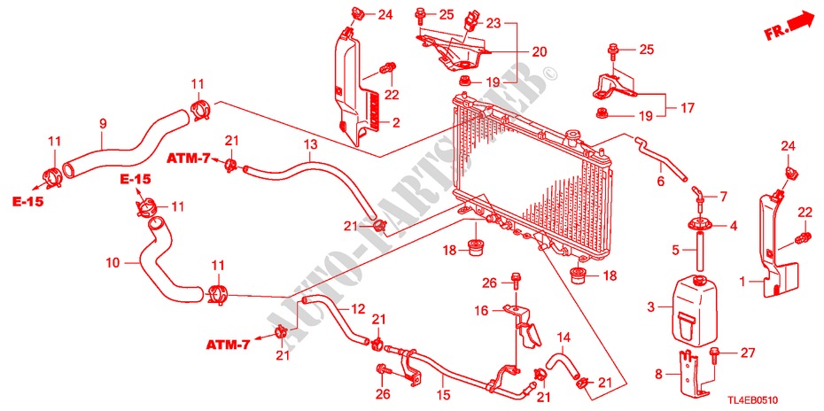 MANGUERA DE RADIADOR/TANQUE DE RESERVA(2.0L) para Honda ACCORD TOURER 2.0 COMFOT 5 Puertas 6 velocidades manual 2011
