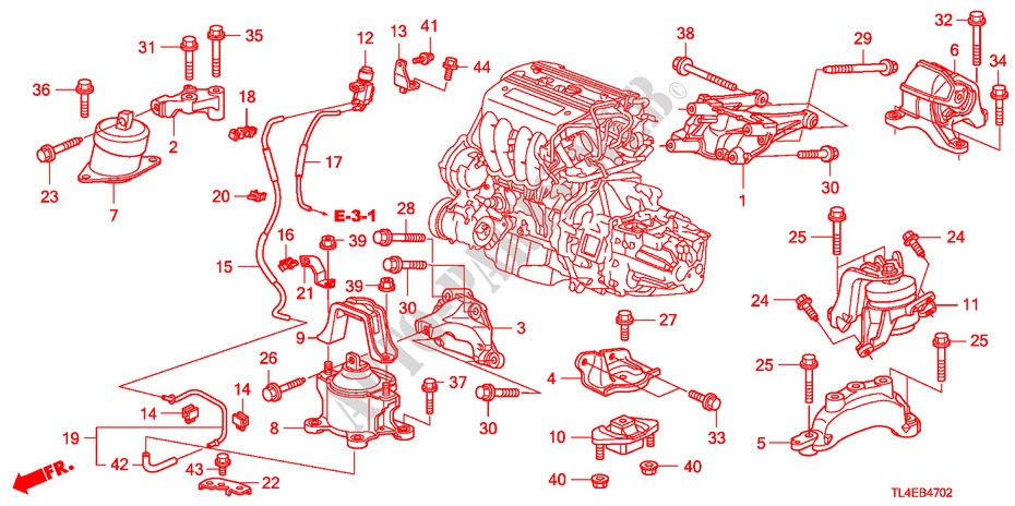 SOPORTES DE MOTOR(2.4L)(MT) para Honda ACCORD TOURER 2.4 EXECUTIVE 5 Puertas 6 velocidades manual 2010
