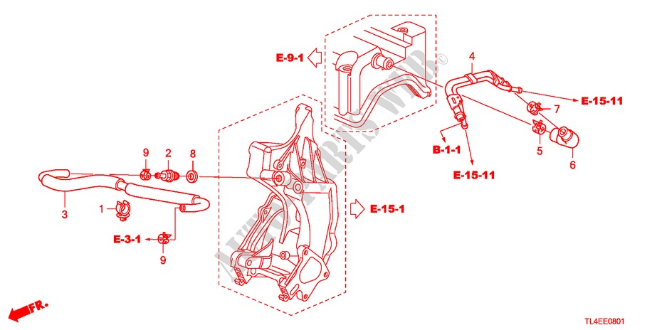 TUBO DE RESPIRADERO(2.4L) para Honda ACCORD TOURER 2.4 EXECUTIVE 5 Puertas 6 velocidades manual 2010