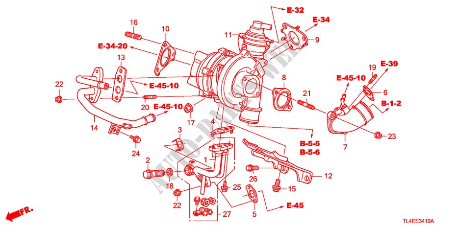 TURBOALIMENTADOR(DIESEL) para Honda ACCORD TOURER 2.2 TYPE S-H 5 Puertas 6 velocidades manual 2011