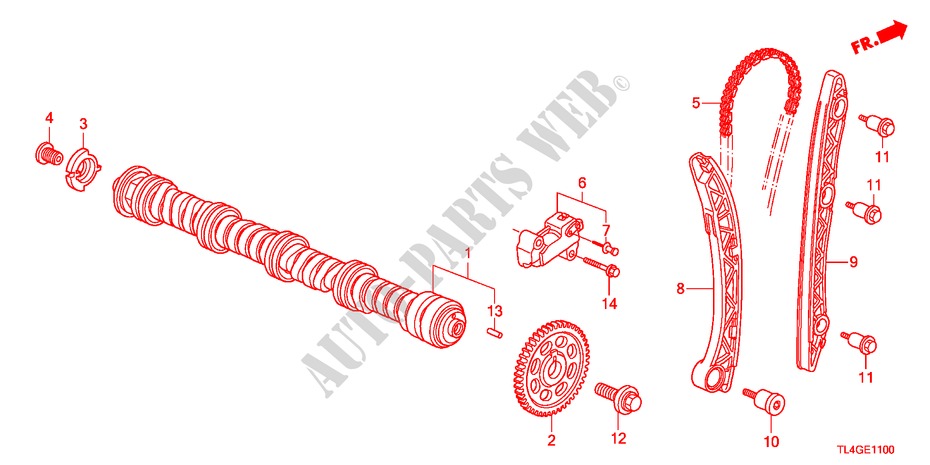 ARBOL DE LEVAS/CADENA DE LEVA(2.0L) para Honda ACCORD TOURER 2.0 COMFOT 5 Puertas 6 velocidades manual 2012