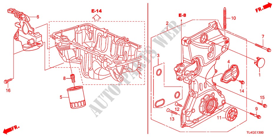 BOMBA DE ACEITE(2.0L) para Honda ACCORD TOURER 2.0 COMFOT 5 Puertas 6 velocidades manual 2012