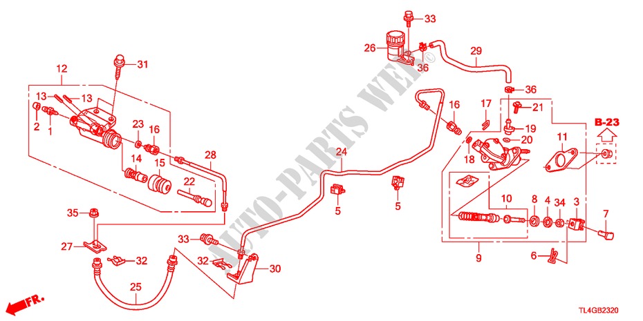 CILINDRO MAESTRO EMBRAGUE(LH) para Honda ACCORD TOURER 2.0 COMFOT 5 Puertas 6 velocidades manual 2012