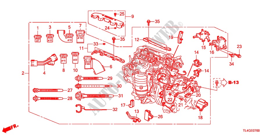 CONJ. DE CABLES DE MOTOR(2.0L) para Honda ACCORD TOURER 2.0 COMFOT 5 Puertas 6 velocidades manual 2012