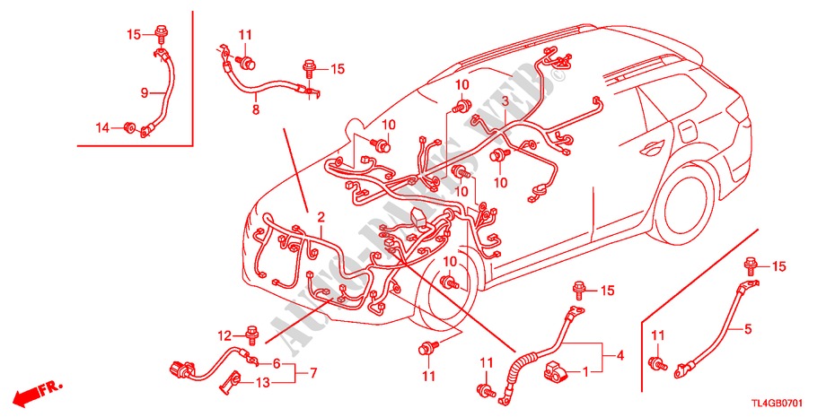 CONJUNTO DE ALAMBRES(1)(RH) para Honda ACCORD TOURER 2.2 TYPE S-H 5 Puertas 6 velocidades manual 2012