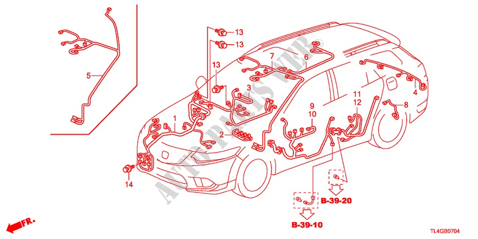 CONJUNTO DE ALAMBRES(3)(LH) para Honda ACCORD TOURER 2.4 EXECUTIVE 5 Puertas 6 velocidades manual 2012
