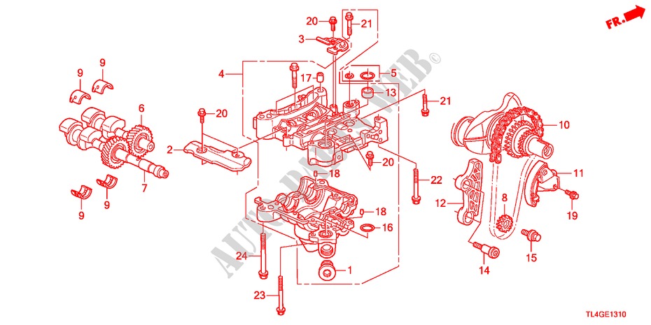 EJE DE COMPENSADOR(2.0L) para Honda ACCORD TOURER 2.0 COMFOT 5 Puertas 6 velocidades manual 2012