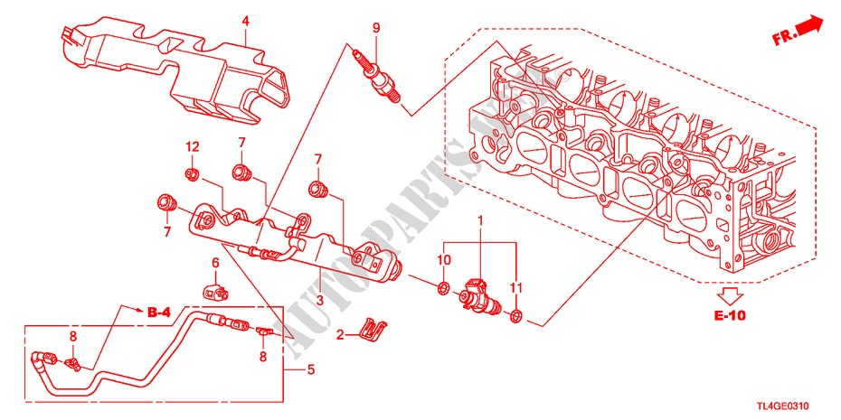 INYECTOR DE COMBUSTIBLE(2.0L) para Honda ACCORD TOURER 2.0 COMFOT 5 Puertas 6 velocidades manual 2012