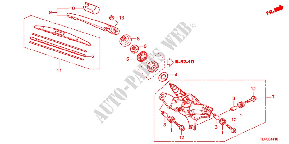 LIMPIADOR TRASERO para Honda ACCORD TOURER 2.0 COMFOT 5 Puertas 6 velocidades manual 2012