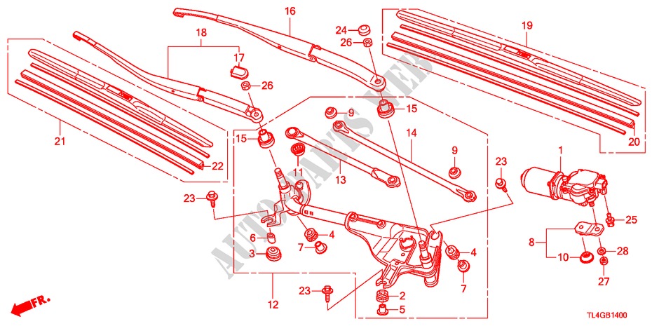 LIMPIAPARABRISAS(LH) para Honda ACCORD TOURER 2.0 COMFOT 5 Puertas 6 velocidades manual 2012