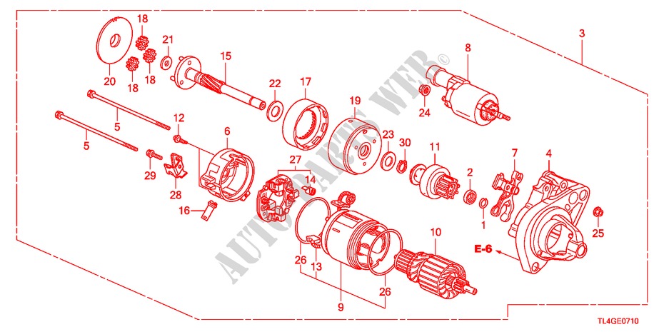 MOTOR DE ARRANQUE(DENSO)(2.0L) para Honda ACCORD TOURER 2.0 COMFOT 5 Puertas 6 velocidades manual 2012