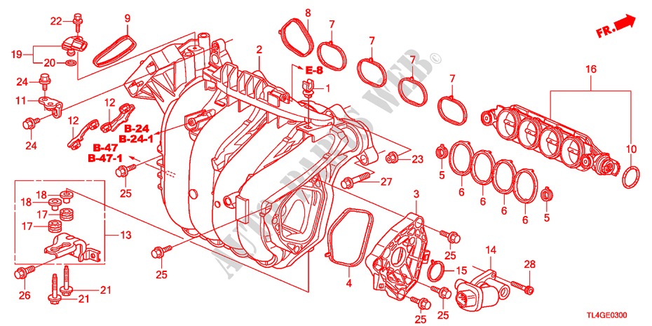 MULTIPLE DE ADMISION(2.0L) para Honda ACCORD TOURER 2.0 COMFOT 5 Puertas 6 velocidades manual 2012