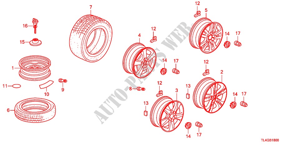 NEUMATICO/DISCOS DE RUEDA para Honda ACCORD TOURER 2.0 COMFOT 5 Puertas 6 velocidades manual 2012