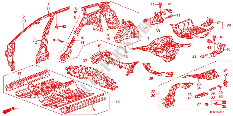 PISO/PANELES INTERIORES para Honda ACCORD TOURER 2.0 COMFOT 5 Puertas 6 velocidades manual 2012