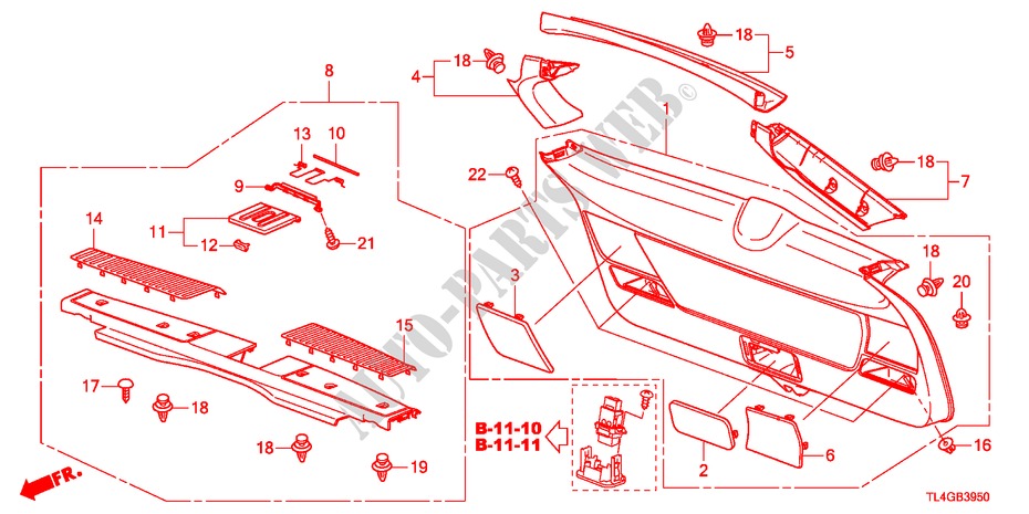 RECUBRIMIENTO PUERTA TR. para Honda ACCORD TOURER 2.0 COMFOT 5 Puertas 6 velocidades manual 2012