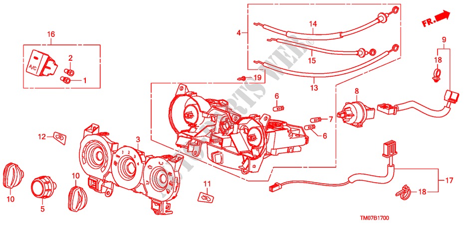 CONTROL DE CALEFACTOR(LH) para Honda CITY LX-A 4 Puertas 5 velocidades manual 2011