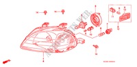 FARO DELANTERO para Honda CIVIC GLI 3 Puertas 5 velocidades manual 1997