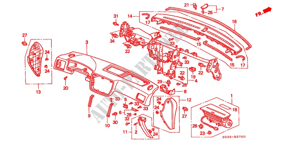PANEL DE INSTRUMENTO(LH) para Honda CIVIC LXI 3 Puertas 5 velocidades manual 2000