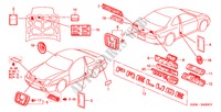 EMBLEMAS para Honda PRELUDE TYPE-S 2 Puertas 5 velocidades manual 2000