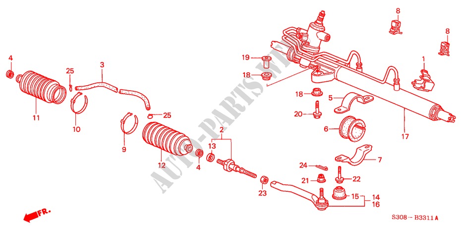 CAJA DE ENGRANAJE DE P.S. (RH) para Honda PRELUDE SI 2 Puertas 5 velocidades manual 2000