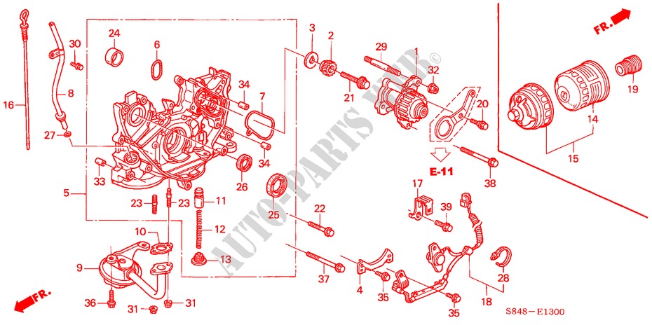 BOMBA DE ACEITE/COLADOR DE ACEITE (L4) para Honda ACCORD EXI 4 Puertas 5 velocidades manual 1998
