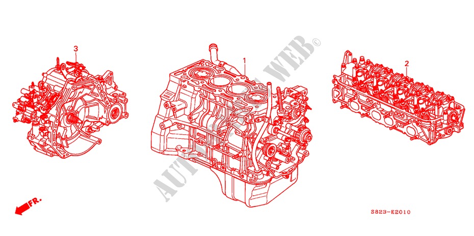 CONJ. DE MOTOR/ ENS. DE TRANSMISION(L4) para Honda ACCORD 2.3 LEV 4 Puertas 4 velocidades automática 2000