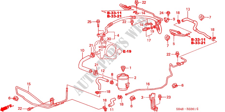 LINEAS DE P.S. (L4) (RH) para Honda ACCORD 2.3 LEV 4 Puertas 4 velocidades automática 2000